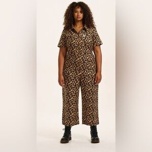 US 22 Lucy & Yak Ragan Leopard Print Jumpsuit